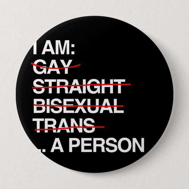 I AM A PERSON - 4 INCH ROUND BUTTON (Front)