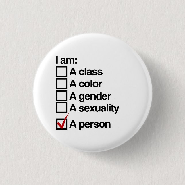 I am a person (class) 1 inch round button (Front)