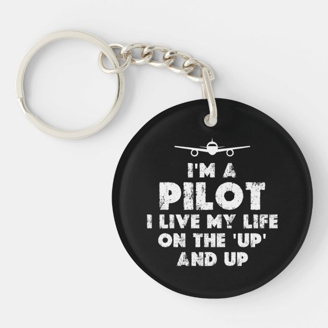 I am a Pilot Funny Keychain (Front)