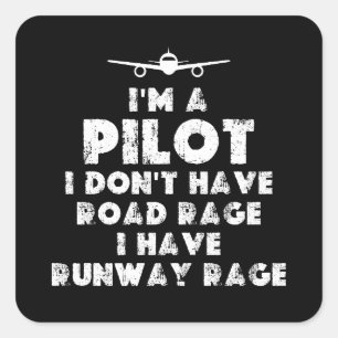 I am a Pilot Funny Square Sticker