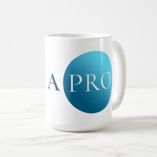 I AM A PRO | Bold Minimalist Blue Circle Mug (Front Right)