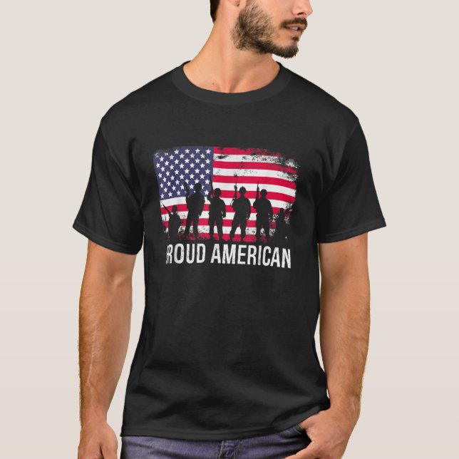 I am a proud American and Patriot T-Shirt (Front)