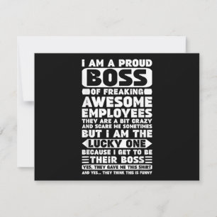 I Am a Proud Boss of Freaking Awesome Employees Sh Holiday Card