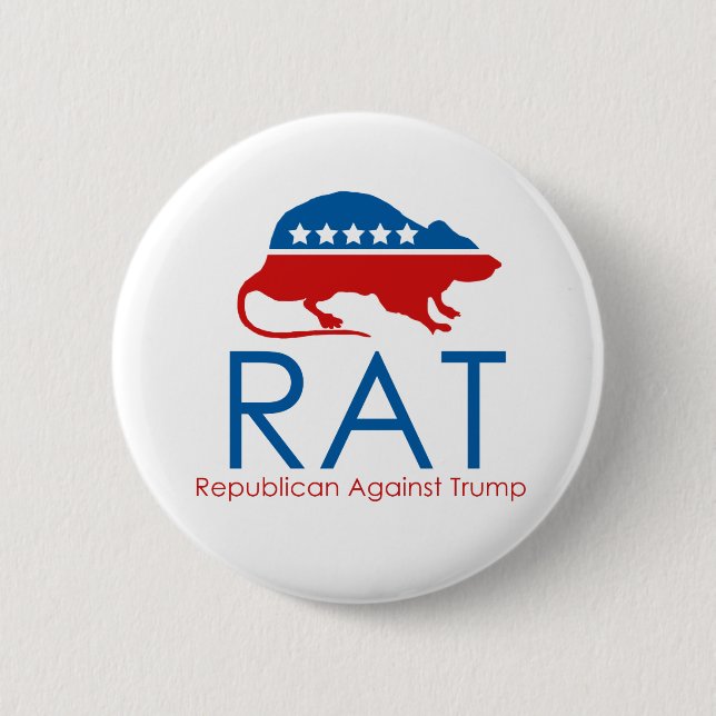 I am a R.A.T: Republican Against Trump 2 Inch Round Button (Front)