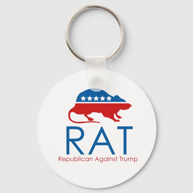 I am a R.A.T: Republican Against Trump Keychain (Front)