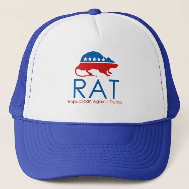 I am a R.A.T: Republican Against Trump Trucker Hat (Front)