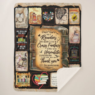 I Am A Reader Blanket, Book Lover Blanket, Sherpa Blanket