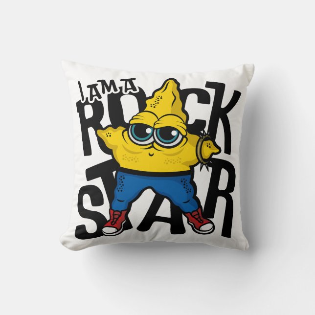 I am a Rock Star Throw Pillow (Front)