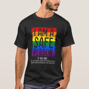 I Am A Safe Person Bisexual Gay Pride Rainbow Lgbt T-Shirt
