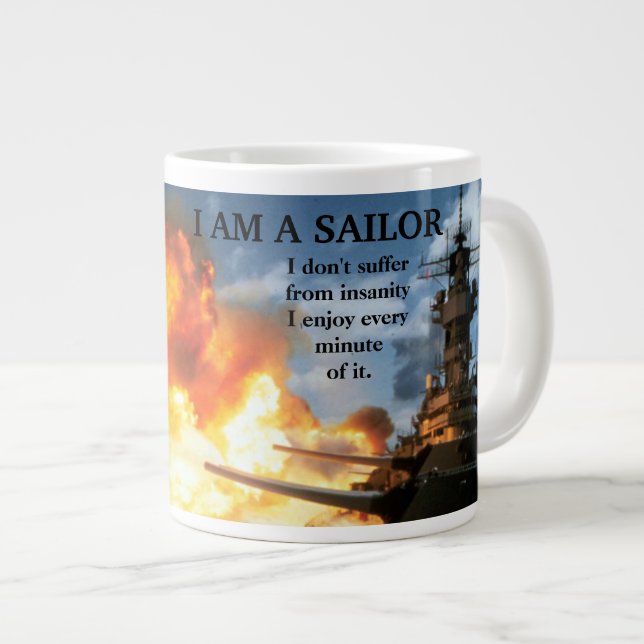 I AM A SAILOR LARGE COFFEE MUG (Front Right)