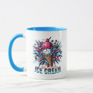 I am a savage ice cream, blue pink colourful mug