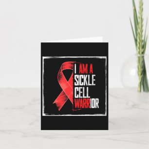 I Am A Sickle Cell Warrior Awareness Burgundy Ribb Card