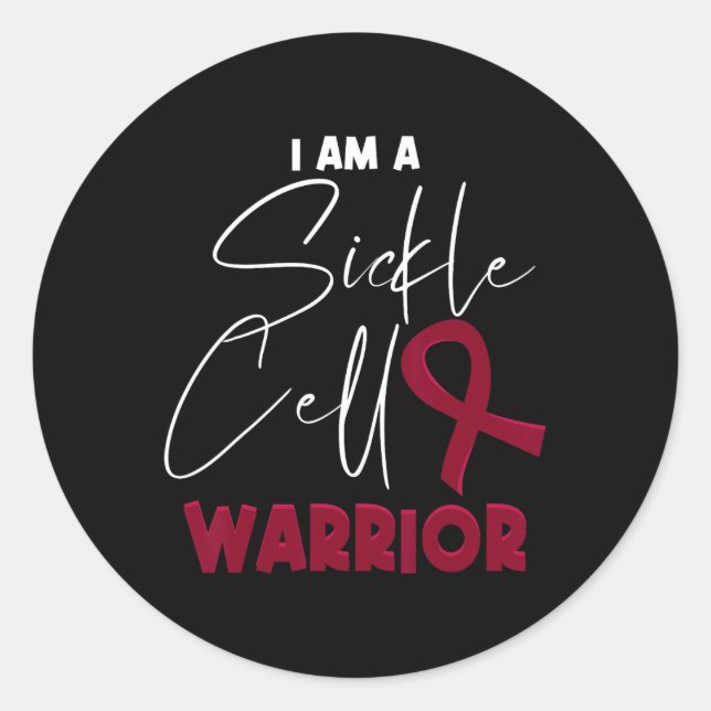 I Am A Sickle Cell Warrior - Sickle Cell Anemia Aw Classic Round Sticker (Front)