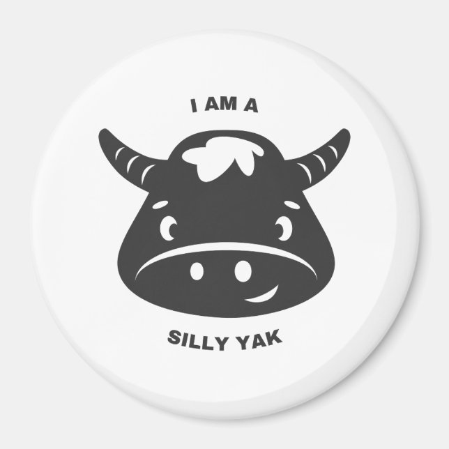 "I Am A Silly Yak" Funny Puns Kitchen Magnet (Front)