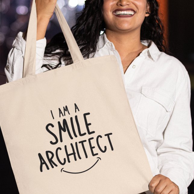 I am a Smile Architect Quirky Funny Gift Tote Bag (Grab yours today and be the architect of countless smiles!)