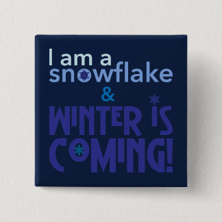 I am a snowflake Blue 2 Inch Square Button