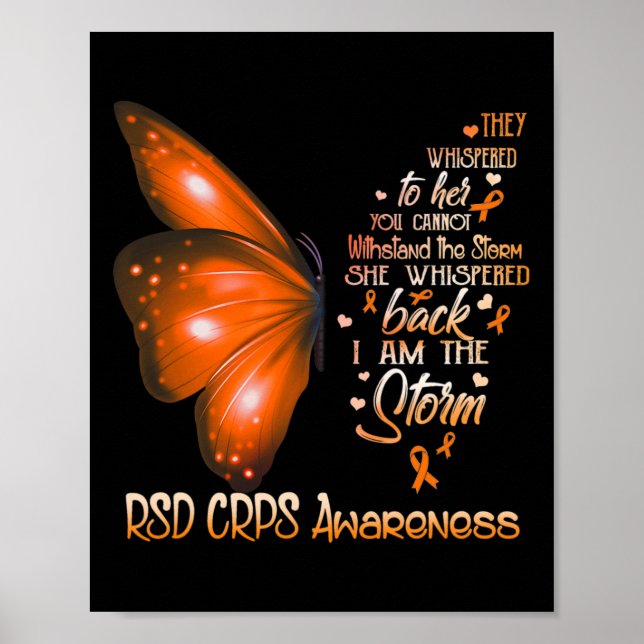 I Am A Storm Rsd Crps Awareness Butterfly  Poster (Front)
