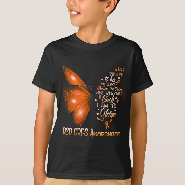 I am a storm RSD CRPS Awareness Butterfly  T-Shirt (Front)