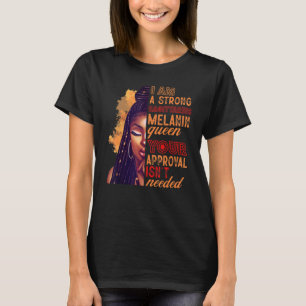 I am A Strong Sagittarius Melanin Queen Zodiac Bla T-Shirt