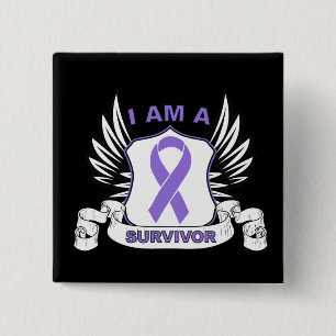 I am a Survivor - Hodgkins Lymphoma 2 Inch Square Button