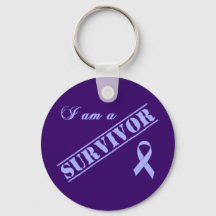 I am a Survivor - Lavender Ribbon General Cancer Keychain