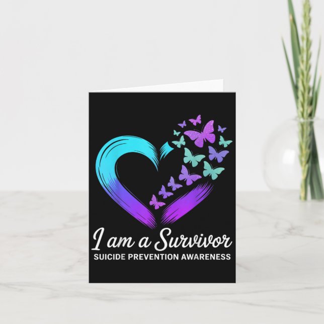I Am A Survivor Suicide Prevention Awareness  Card (Front)