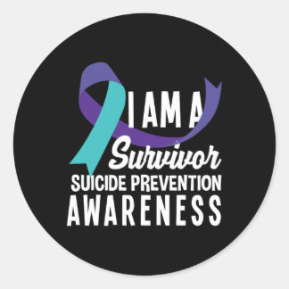 I Am A Survivor Suicide Prevention Awareness  Classic Round Sticker