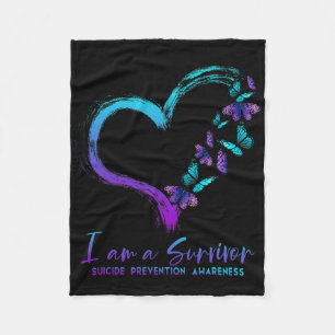 I Am A Survivor Suicide Prevention Awareness Fleece Blanket