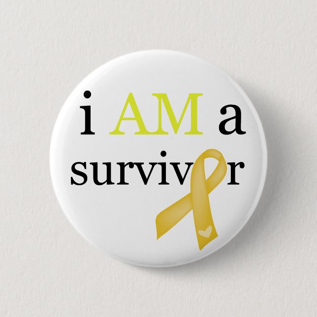 i AM a Survivor (Yellow) 2 Inch Round Button (Front)