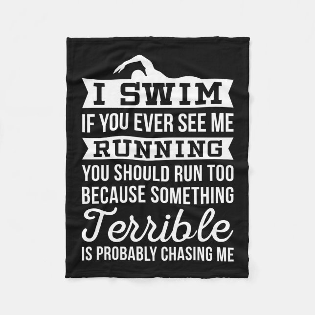 I Am A Swimmer Fleece Blanket (Front)