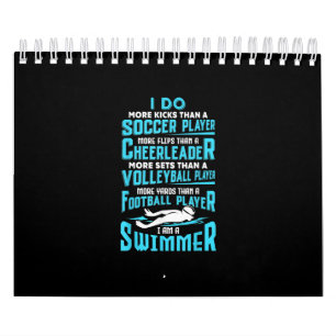 I Am A Swimmer Funny Swimming Pool Swim Lover Gift Calendar