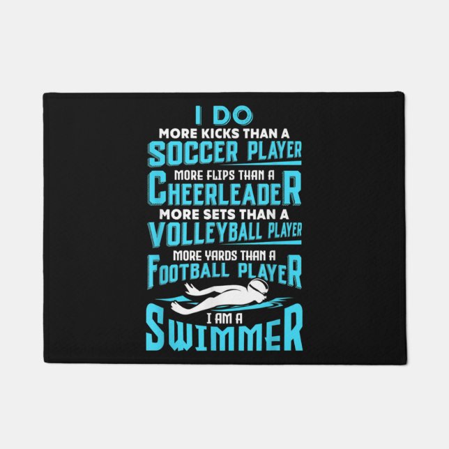 I Am A Swimmer Funny Swimming Pool Swim Lover Gift Doormat (Front)