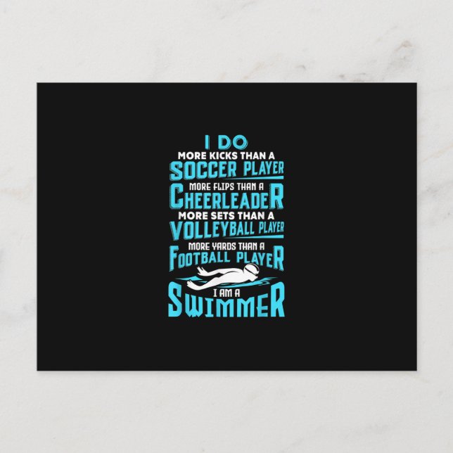 I Am A Swimmer Funny Swimming Pool Swim Lover Gift Holiday Postcard (Front)