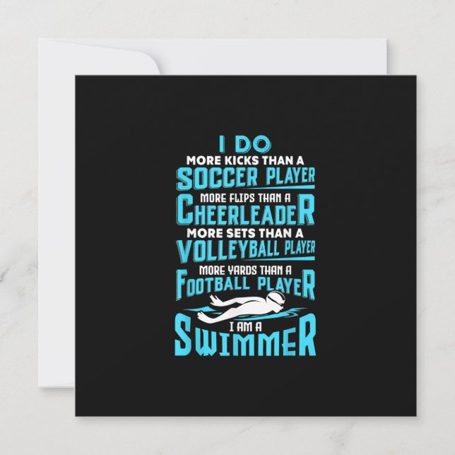 I Am A Swimmer Funny Swimming Pool Swim Lover Gift Invitation (Front)