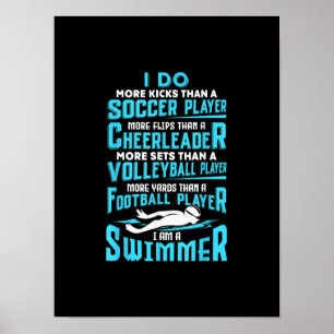 I Am A Swimmer Funny Swimming Pool Swim Lover Gift Poster