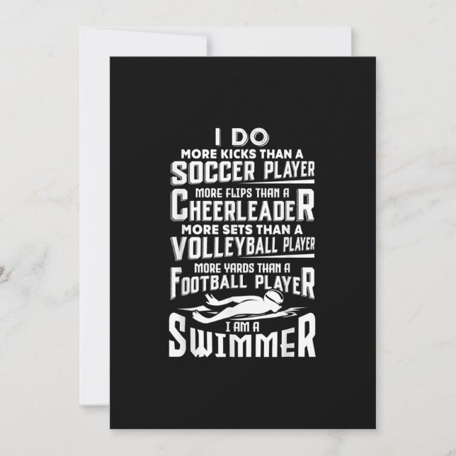 I Am A Swimmer Funny Swimming Pool Swimmer Gift Holiday Card (Front)