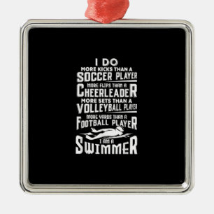 I Am A Swimmer Funny Swimming Pool Swimmer Gift Metal Ornament