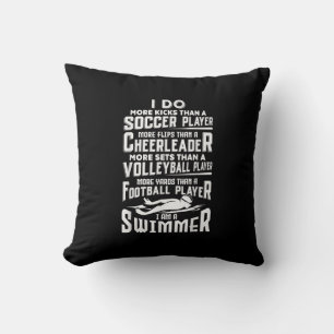 I Am A Swimmer Funny Swimming Pool Swimmer Gift Throw Pillow