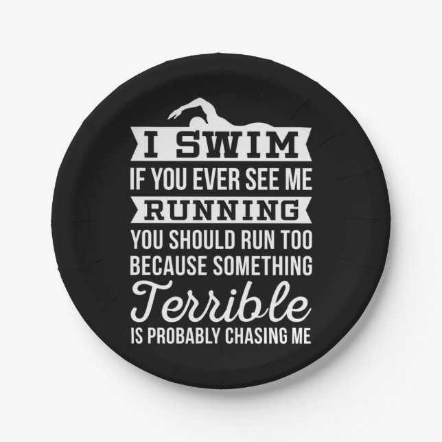 I Am A Swimmer Paper Plate (Front)