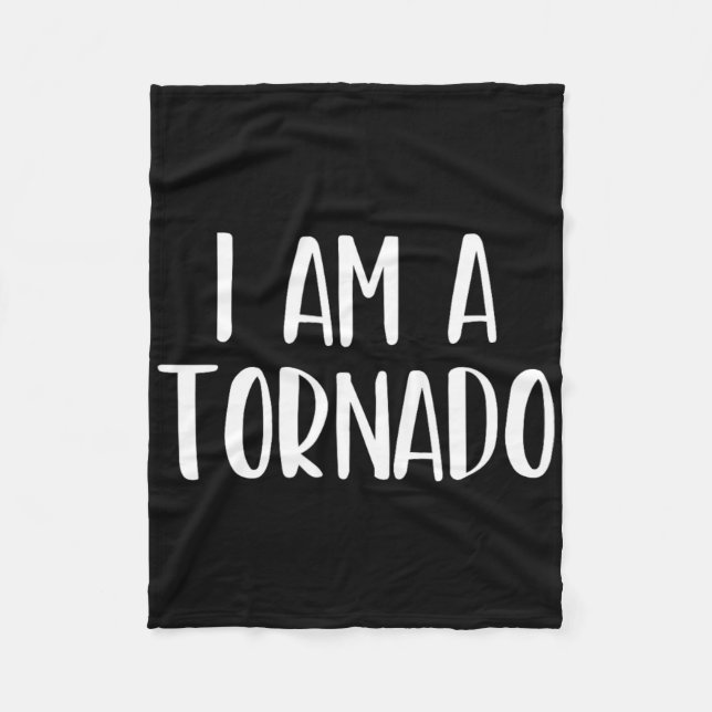 I Am A Tornado Halloween I'm Simple Costume Easy F Fleece Blanket (Front)
