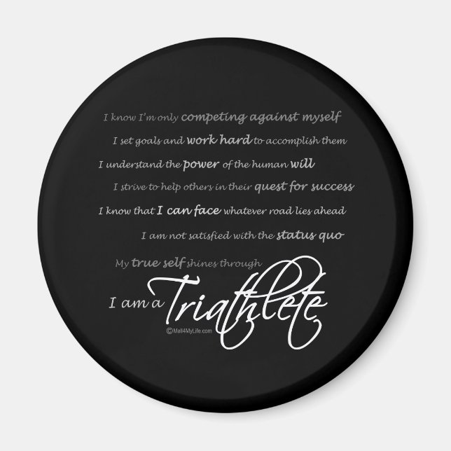 I am a Triathlete - Script Magnet (Front)