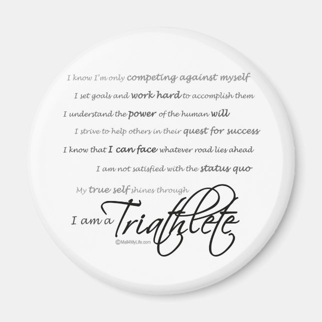 I am a Triathlete - Script Magnet (Front)