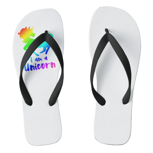I am a Unicorn – Magical Rainbow Design Flip Flops (Footbed)