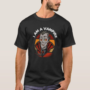 I Am A Vampire  Lazy Halloween Costume Trick Or Tr T-Shirt
