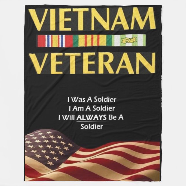 I AM A VETERAN FLEECE BLANKET (Front)