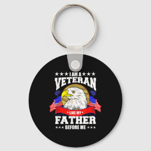 I Am A Veteran Like My Father Before Me Memorial Keychain
