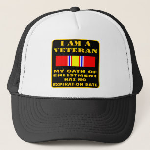 I Am A Veteran My Oath Of Enlistment Has No Expire Trucker Hat