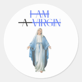 I AM A VIRGIN - FUNNY MEN  CLASSIC ROUND STICKER