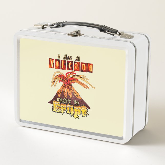 I am a volcano ready to erupt metal lunch box (Front)