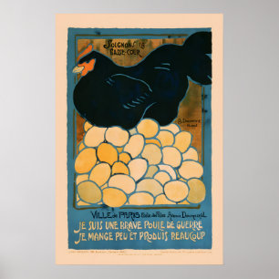 I am a War Hen! Vintage Style French 1917 WWI Poster